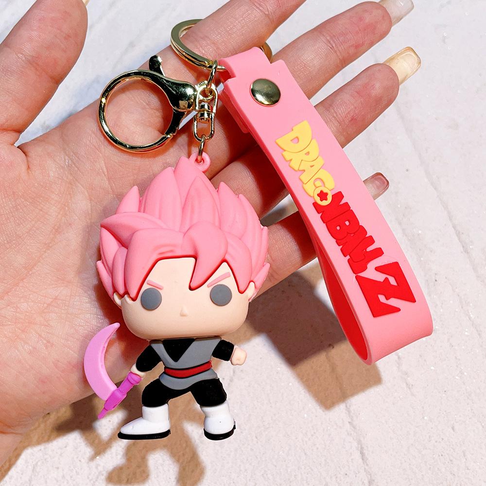 Anime Keychain PVC Cartoon Cartoon Figure Trunks Son Goku Piccolo Buu Vegeta Figures Key Chain Keyring Bag Decor
