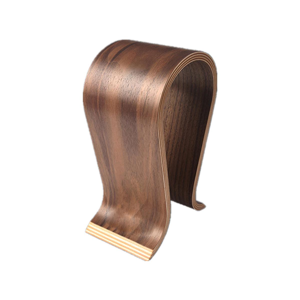 

Dark Wooden Headphone Stand Wooden Headphone Display Stand Headset Headset Stand Black Cross-border