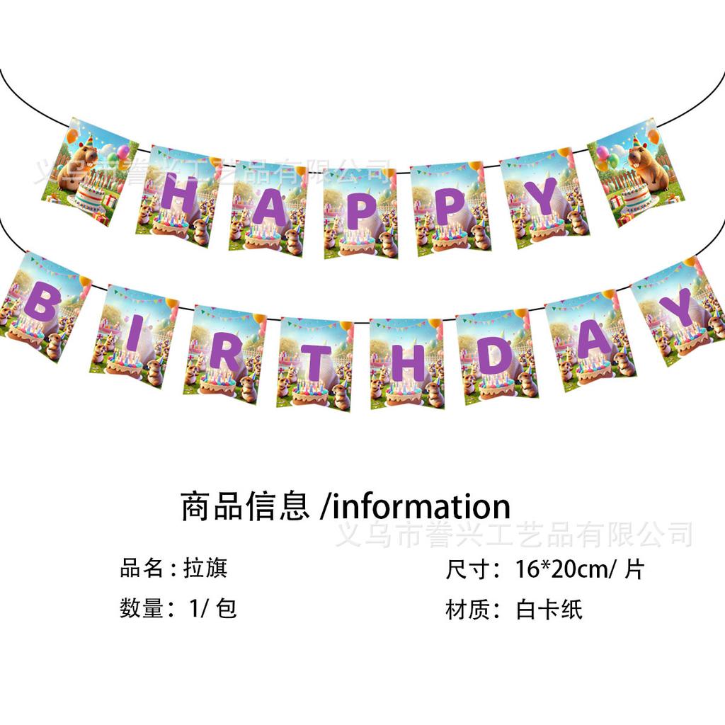 Capybara Themenparty Geschirr Pappteller Servietten Zubehör Capybara Geburtstag Einweg Partydekoration