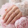 Delicate Flower Crystal Ring Elegant Finger Jewelry Gifts for Women Rhinestone Ring  Party
