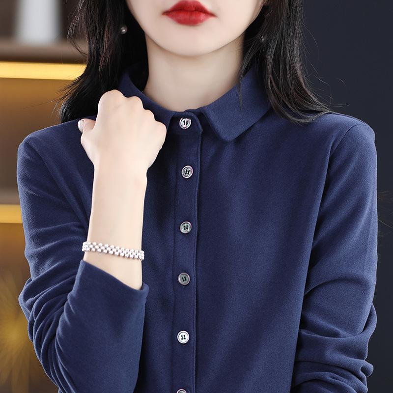 

Autumn/Winter Women s Plush Doll Collar Cardigan - High-End, Comfortable, Versatile POLO Style M 95-115 cm