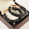 Fashion Women Circle Shape Rhinestone Inlaid Statement Hoop Earrings Jewelry