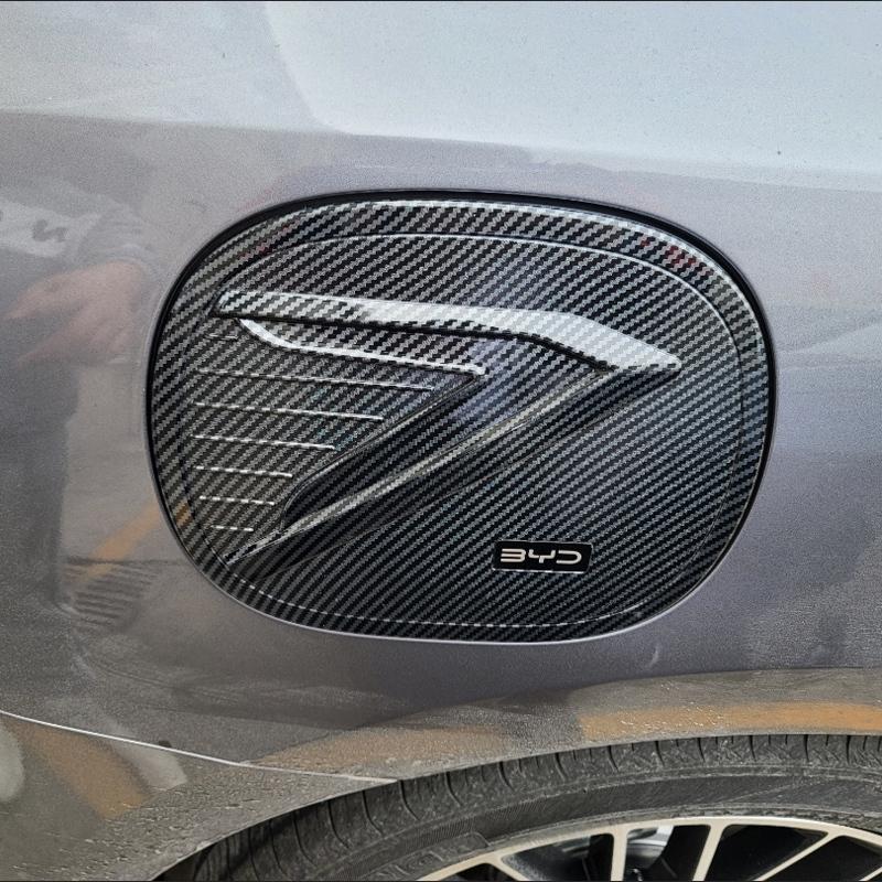 For Byd M9 2025 Accessories Car Charging Port Cover Protection Fuel Tank Cap Decorative Stickers ABS Carbon Black Styling