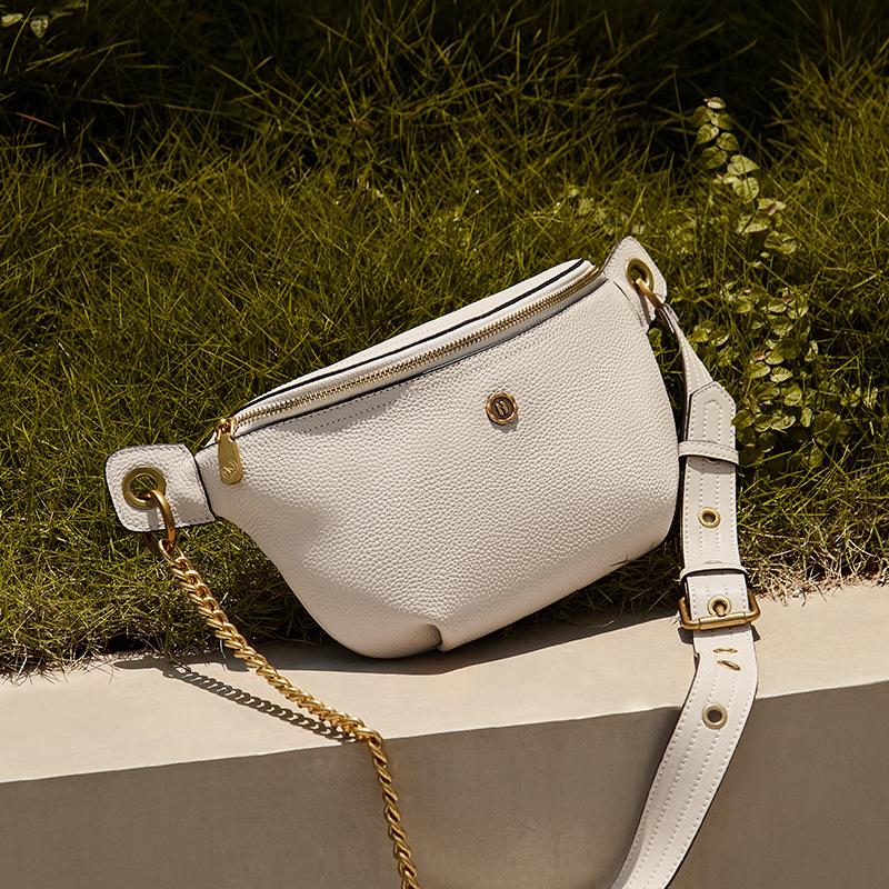 

Mrs. Qiao Women s Bag 2025 New Versatile Crossbody Bag Women s Chest Bag High-end Saddle Bag Casual Genuine Leather Women s Bag Upper Width27CM/Lower Wid бежевий