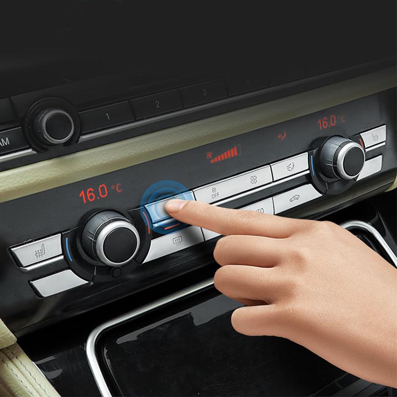 Für BMW 5 7 Serie F10 F01 10-16 Silbrig Schwarz Center Klimaanlage AC Control Schalter Taste Ersetzen abdeckung Auto Innen