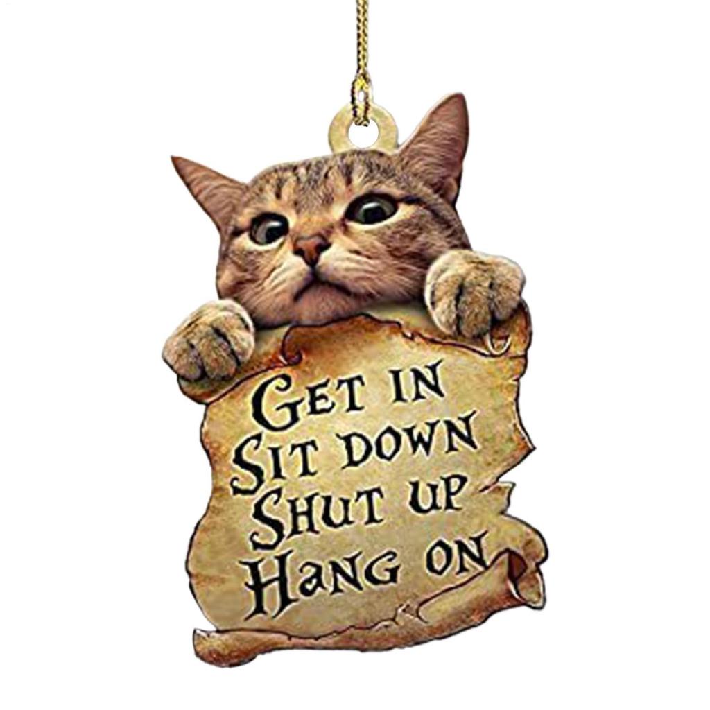 Cat Design Car Rearview Mirror Ornament - Versatile decoration with backpack and keychain, cute