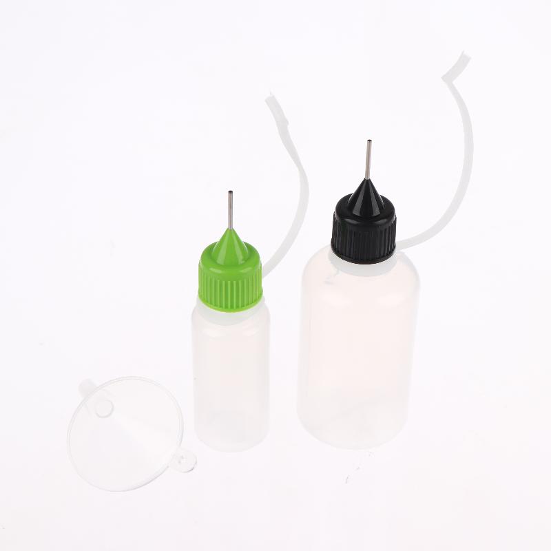 1 Set Klarplastik-Squeeze-Flaschen mit Nadelspitze und sicheren Deckeln für Klebstoff, Bastelmaterialien, Gewürze und Flüssigkeitsaufbewahrung