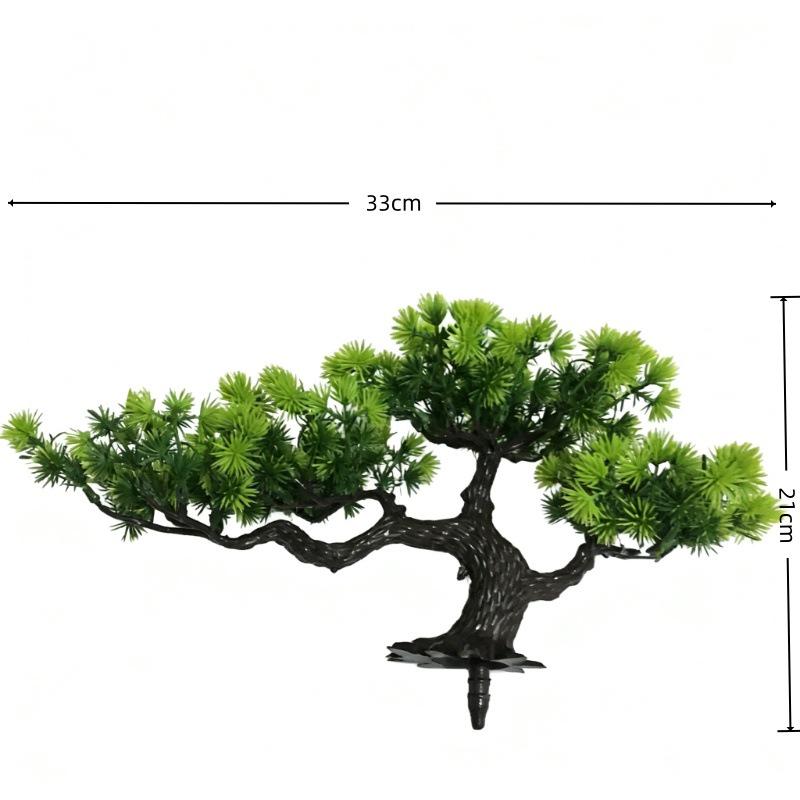 Zen Bonsai Green Pine Simulated Plant Decoration for Wine Cabinet or Home Entrance