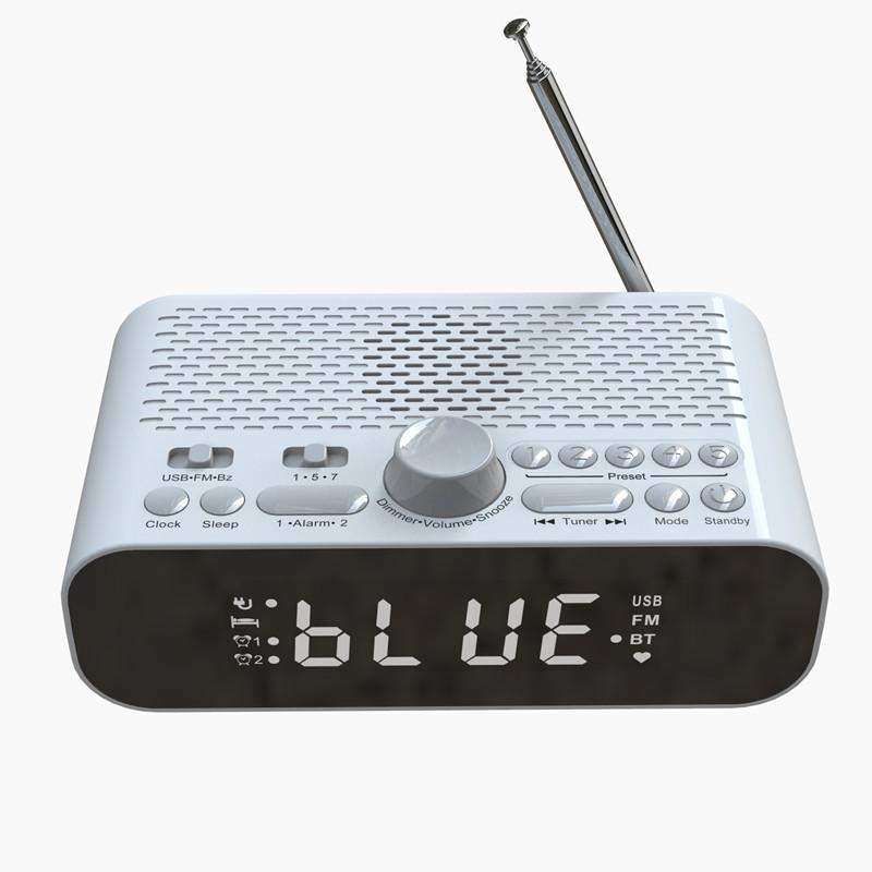 

Mordern FM Radio LED Alarm Clock for Bedside Wake Up Digital Alarm Clock LED Display Rechargeable with Auto-Off Timer for Home білий