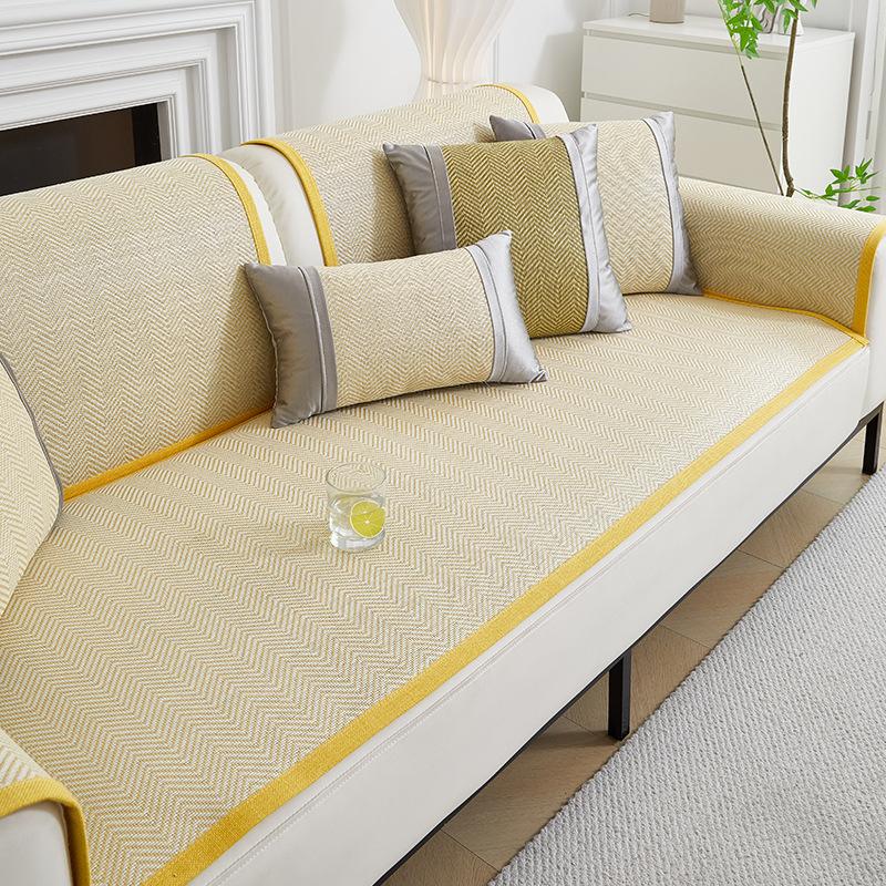 

New Ice Silk Rattan Mat Sofa Cushion Non-Slip Seat Cushion Summer Summer Full Cover Cross-Border 70*70cm