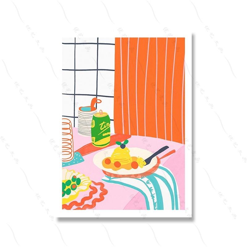 

Китайская Азиатская Еда Иллюстрация Плакат Печать Dim Nibbles Snack Wall Art Картина на холсте Кухня Домашнее украшение Комната Картина 21x30cm No Framed