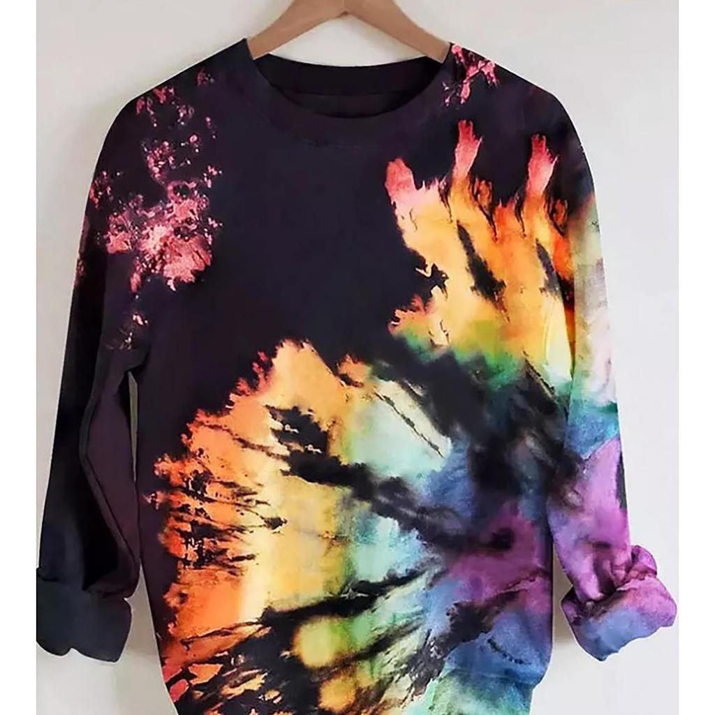 Women's Fashion Long Sleeve O Neck Lettered Printed Casual Sweater Top