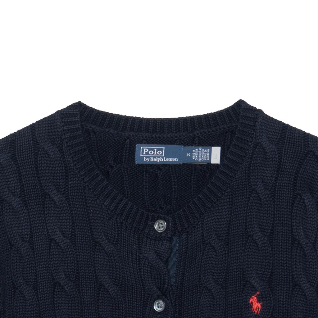 Polo Ralph Lauren Ss23 Solid Color Logo Embroidered Single-Breasted Long Sleeve Knit Sweater Women sweater Blue WMPOSWENDW20116-400