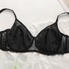 French Sexy Big Breasts Small Anti-sagging Large Size Underwear Thin Satin Splicing Lace Bra