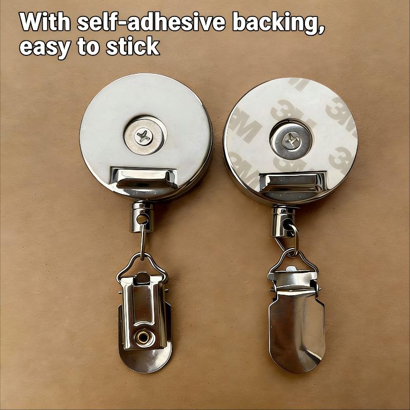 

2 Pcs Hanging Tea Towel Clip,Metal Kitchen Towel Clip,With Retractable Rope,Suitable For Home Kitchen,Bathroom Cabinet срібний