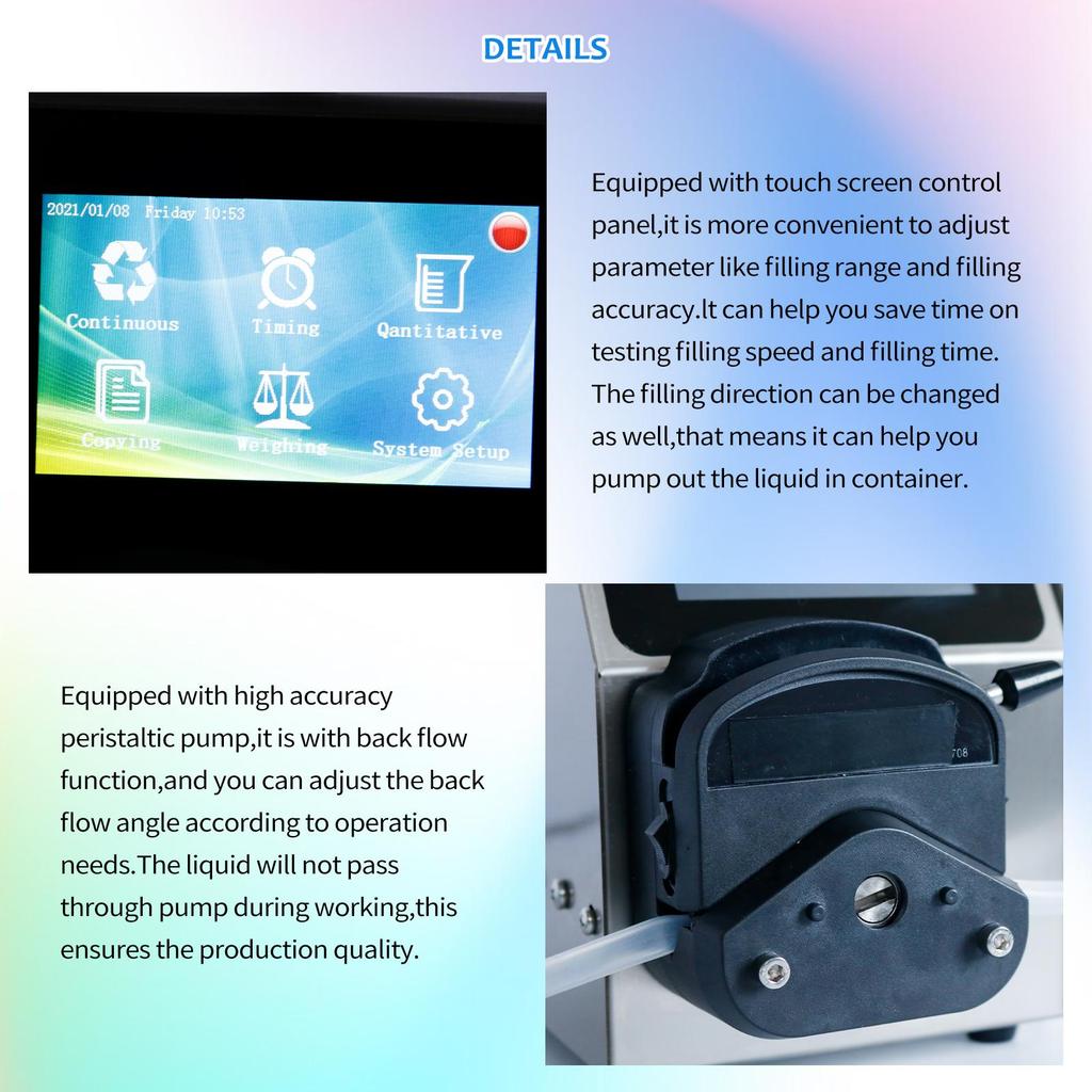 ZONESUN ZS-YTPP6001 Semi-Automatic Filling Machine Essential Oil Beverage Peristaltic Pump Filler Milk Perfume Cosmetic Bottle