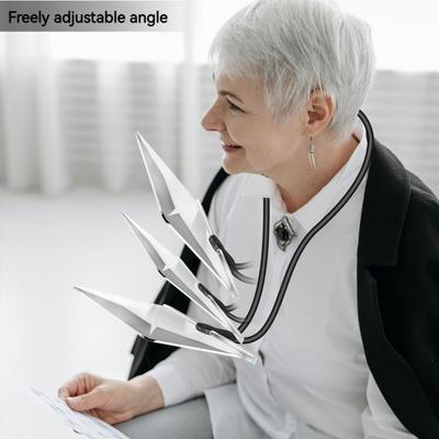 Neck Hanging Magnifier Hands-Free Magnifying Glass with Flexible Gooseneck Large Viewing Area Lightweight Portable Reading Magnifier for Elderly