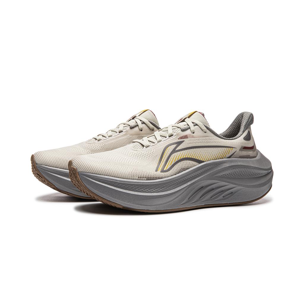 Li Ning Relax 2 Cushioning Slip Resistant Abrasion Resistant Breathable Low top Running Shoes Men's Heron White Gray ARSW129-5