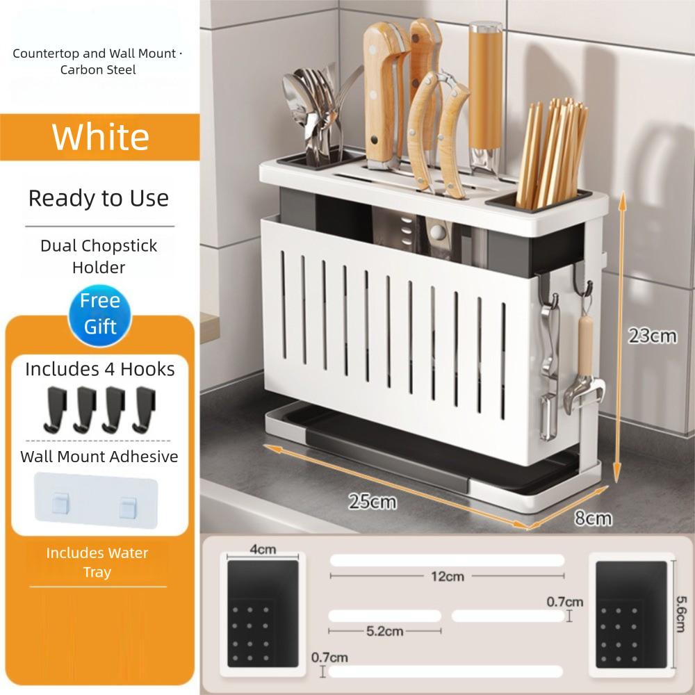 

Съемная стойка для хранения Многоцелевая подставка для режущих инструментов Держатель для хранения на кухне Домашнее хранение белый