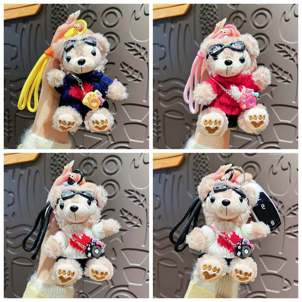 Bag Pendant Pilot Bear Keychain Stuffed Animal Plush Bear Dolls Decoration