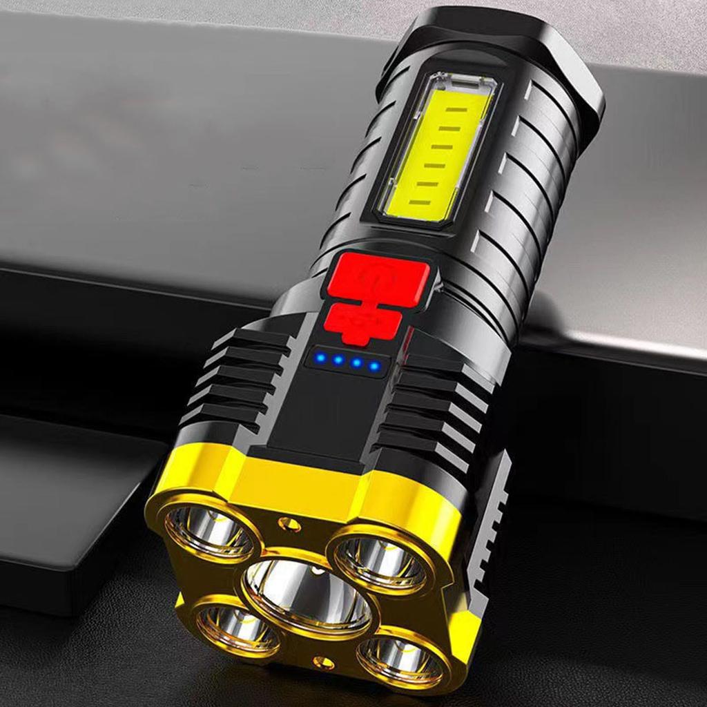 Portable LED Flashlight High Power Handheld Torch with Multiple Light Modes USB Rechargeable Durable Body for Outdoor Camping Hiking Work