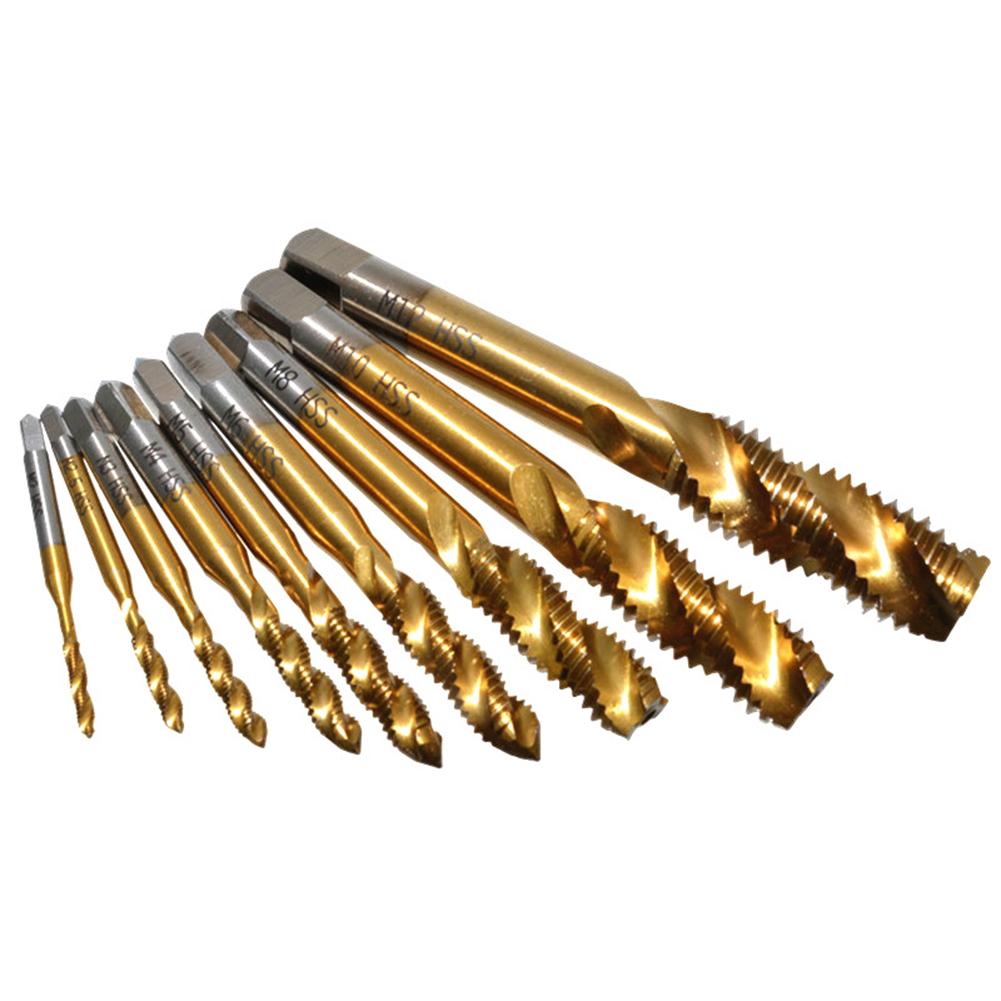Satın alın 9pcs Spiral Pointed Taps M2M12 Tapping Thread Forming Drill