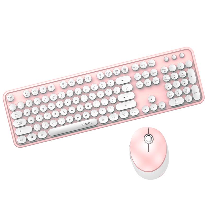 MOFII Motehand 2.4G Wireless Keyboard & Mouse Set - SWEET Colorful Lipstick Design
