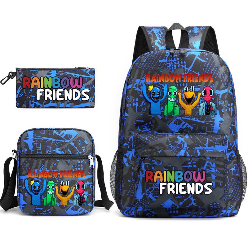 Rainbow Friends Rainbow Friends Game Original Styling Backpack Three-Piece Cartoon Student School Bag