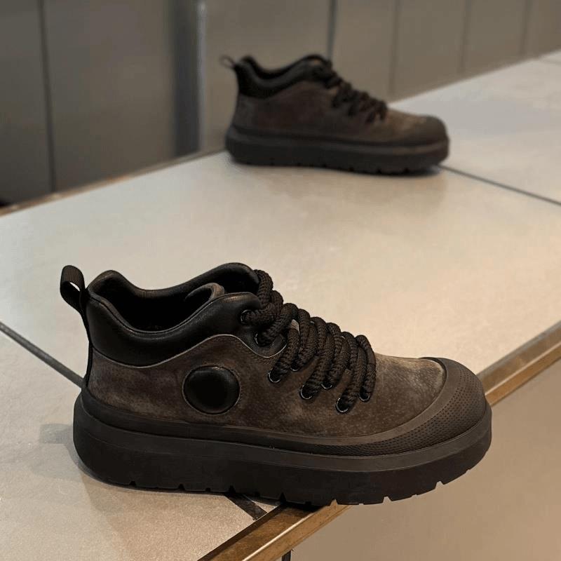 Men's shoes casual sports shoes platform heightening Martin boots retro shoes