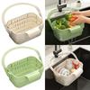 New Retractable Kitchen Drain Basket Rotating Design Quick Draining Fruit Washer Bowl Durable Fruit Vegetable Washer Kitchen Use