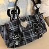 Gothic Style Underarm Bag With Buckle Design Retro Faux Leather Shoulder Bag For Women Y2k-inspired Handbag Large Capacity Purse