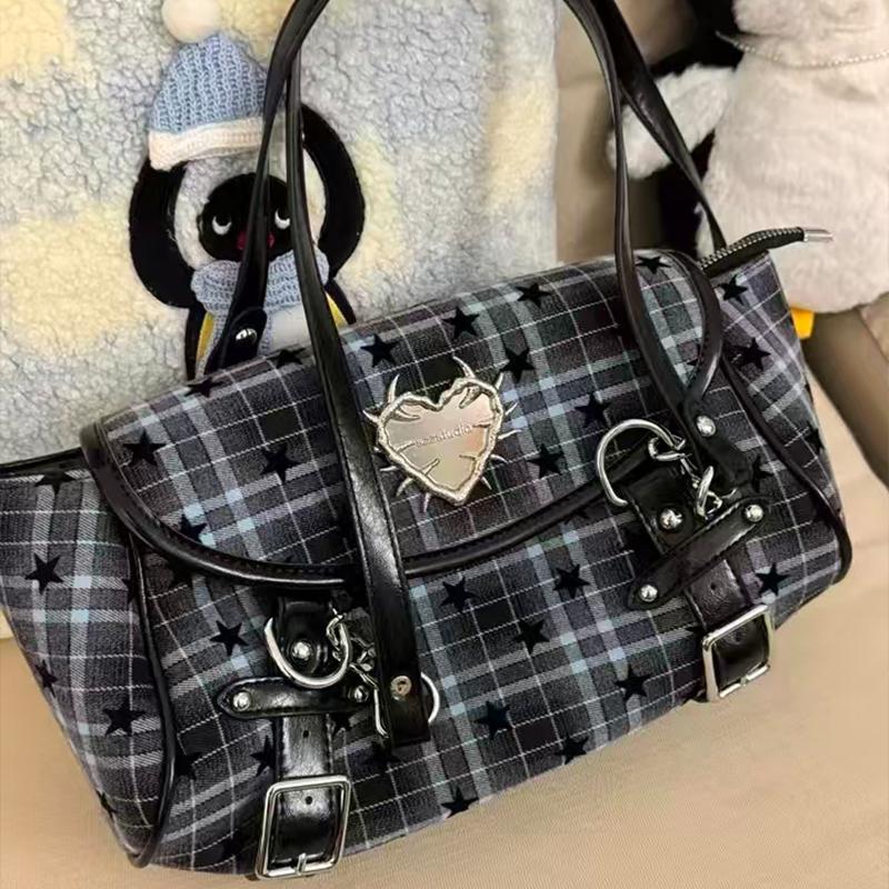 Gothic Style Underarm Bag With Buckle Design Retro Faux Leather Shoulder Bag For Women Y2k-inspired Handbag Large Capacity Purse