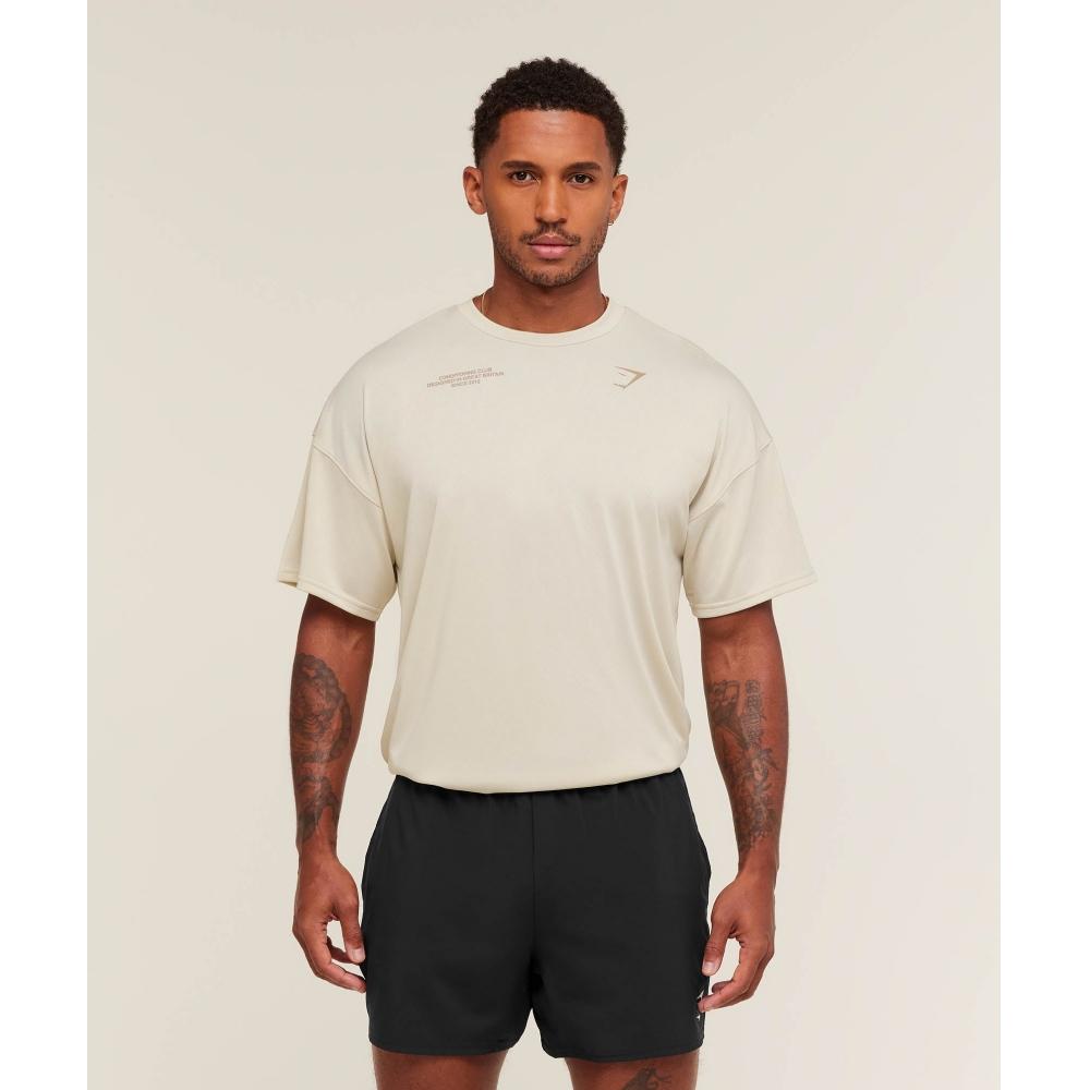 Gymshark CondiTioning Club Oversized T shirT Pebble Grey cemenT Brown A2b5y Gb79