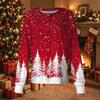 Women's Christmas Print Long Sleeve Cardigan with Single Breasted Buttons for Caregiver Work Uniform