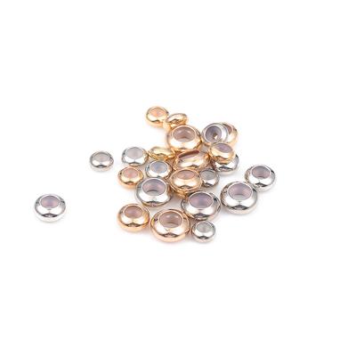 10pcs Stainless Steel Round Beads Silicone Rubber Smooth Spacer Locating Stopper Beads Fit Bracelet Bangle Necklace
