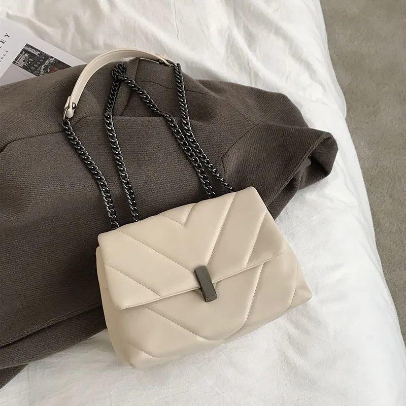 Premium Chain Bag 2025 New Trendy Fashion Women's Bag Retro Messenger Bag Texture Versatile Ins Shoulder Bag