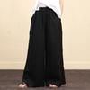 Women Pants Mid Waist Loose Fit Solid Color Wide Leg Lady Trousers for Daily Wear