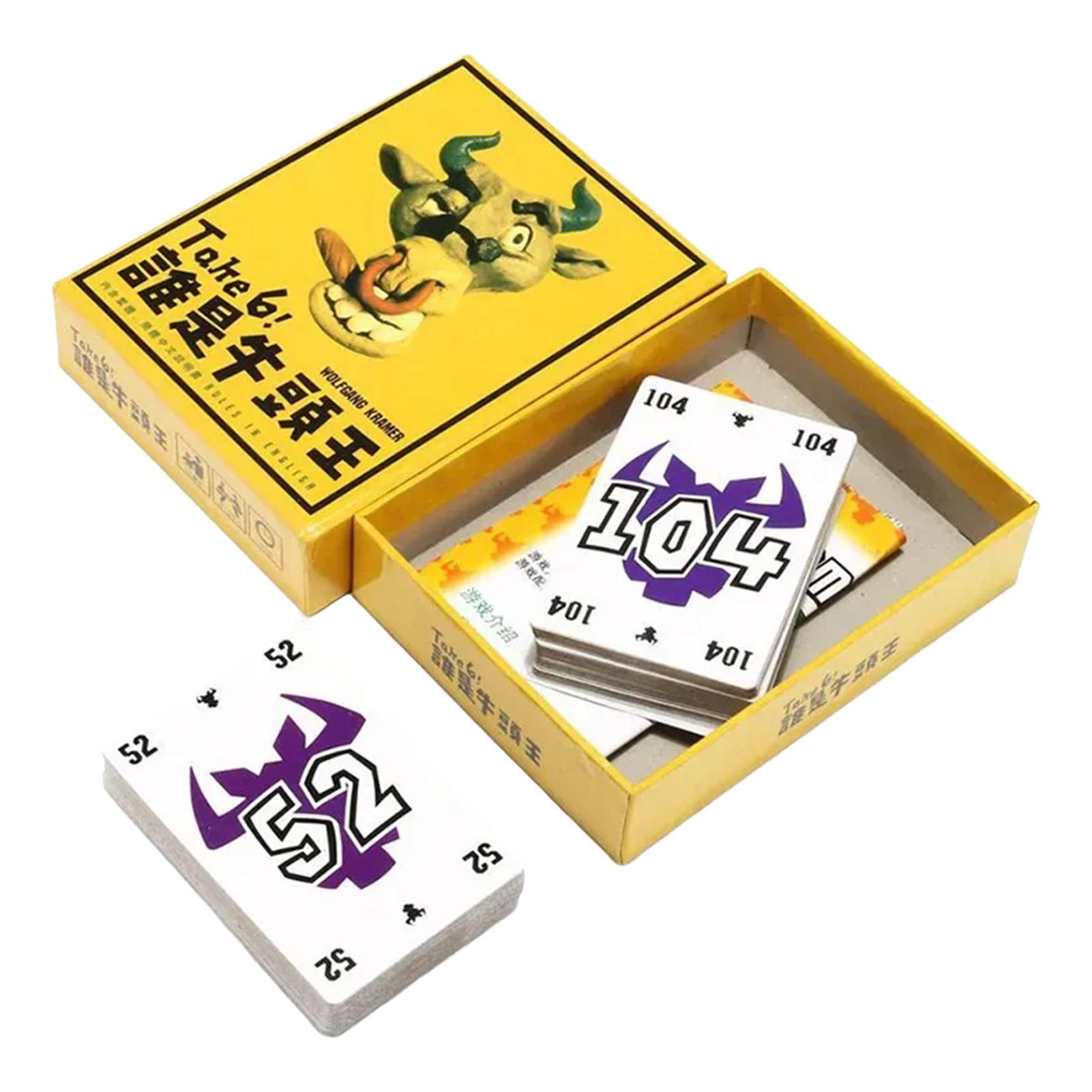 Take 6! Bullhead Card Game Classic Strategic Risks Card Game for Board Game Lovers Quick Play жёлтый