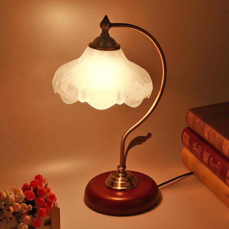 European Pastoral Dimmable LED Bedside Lamp - Eye-Friendly, Modern Wedding Style Rosewood color + 3W warm white LED