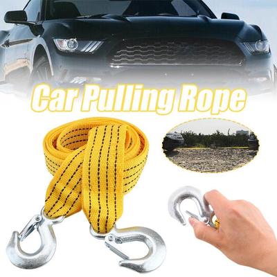 4M Auto Towing Rope For Car Truck Trailer SUV With Alloy Steel Hooks Vehicle Emergency Tow Strap Fluorescence Nylon