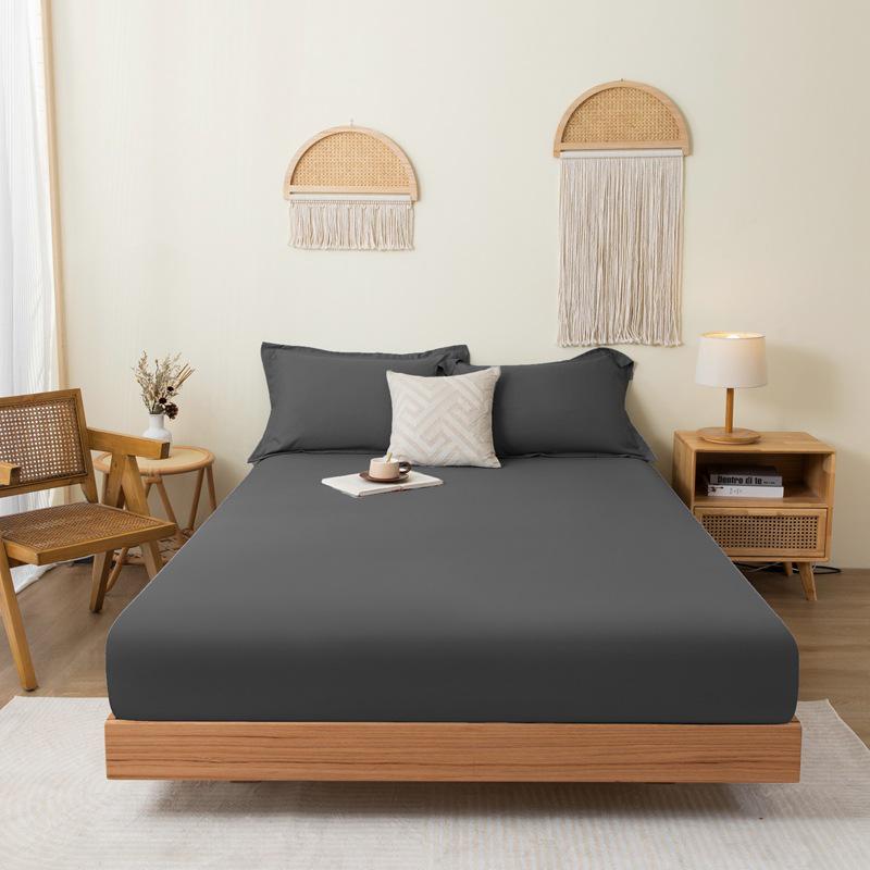 Solid Color Skin-Friendly Cotton Flannel Fitted Bed Sheet Protector