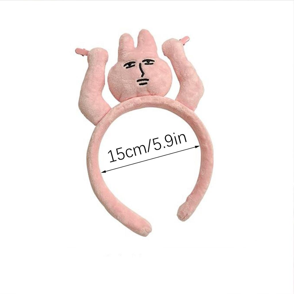 1pc Fun Raise Your Hands to Pull Your Hair, Pink Bunny Headbands, Funny Fun Headbands, Grab Bangs, Hair Ties, Cartoon Headwear