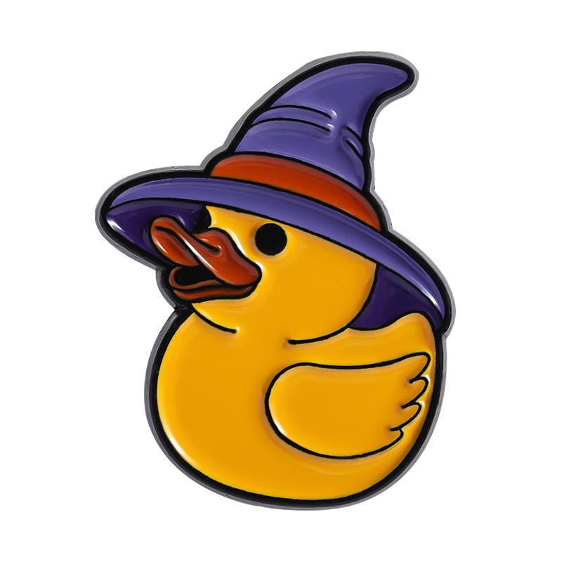 Halloween Duck Enamel Pins Custom Skeleton Witch Brooches Lapel Badges Clothes Punk Animal Jewelry Gift for Friends