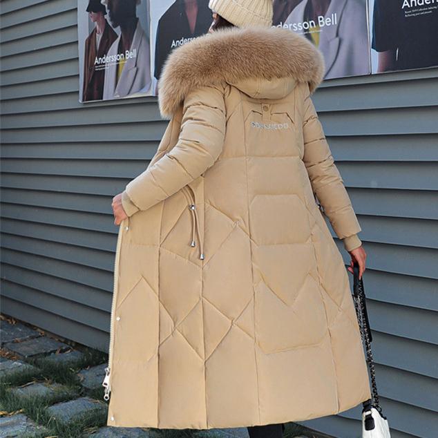 Nové X-dlouhé Parkas s kapucí Módní zimní bunda Ženy Ležérní Silný bavlněný zimní kabát Ženy Teplé svrchní oblečení