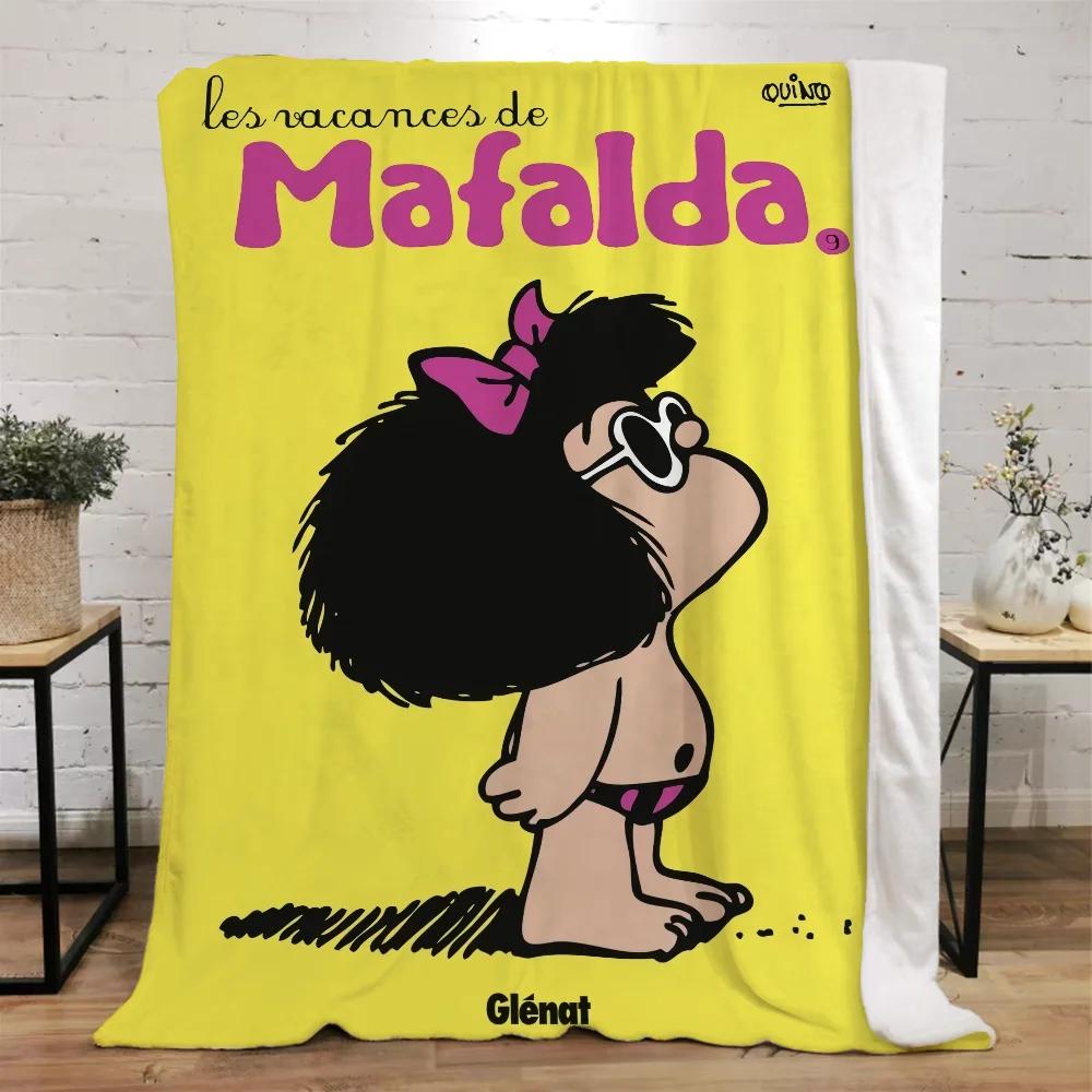 Mafalda Vtipná deka na pohovky Vlastní deky Dekorace na pohovku Přehoz na postel Luxusní ložní prádlo Pletená kostka Plážová osuška Bytový interiér