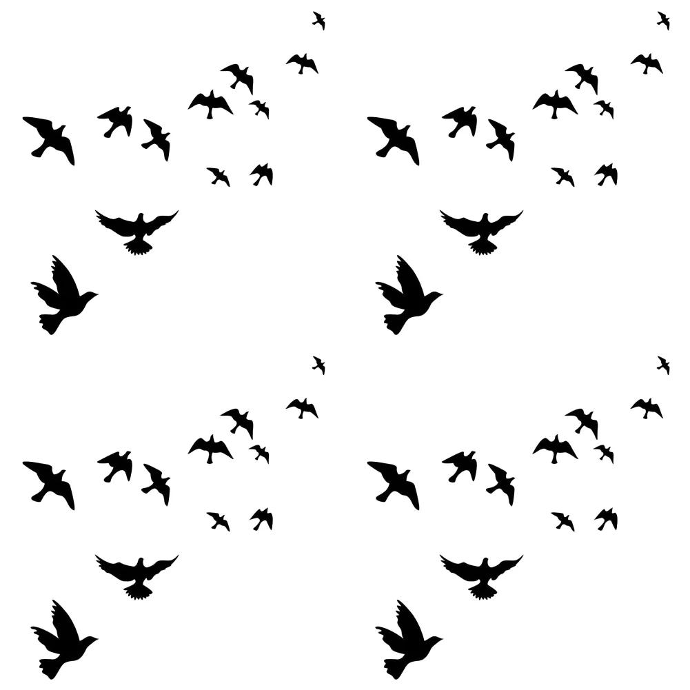 1-10sets Window Alert Bird Stickers Anti-Collision Fly Pigeon Wall Sticker Home Decoration Self-Adhesive Silhouettes Decal Decor