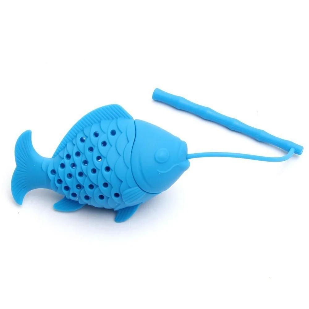 Fun Cartoon Tea Accessories High Quality Fish Shape Tea Strainer Food Grade Silicone Loose-leaf Tea Infuser Filter Diffuser
