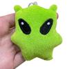 Chaveiro de Pelúcia Alien Verde Kawaii Macio Fofo Amarelo Alien Brinquedo de Pelúcia Pingente Decoração de Mochila Escolar para Estudantes Presentes para Adultos