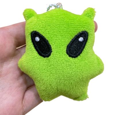 Kawaii Green Alien Plush Keychain Soft Cute Yellow Alien Toy Plushie Pendant Student Schoolbag Decor for Adults Gifts