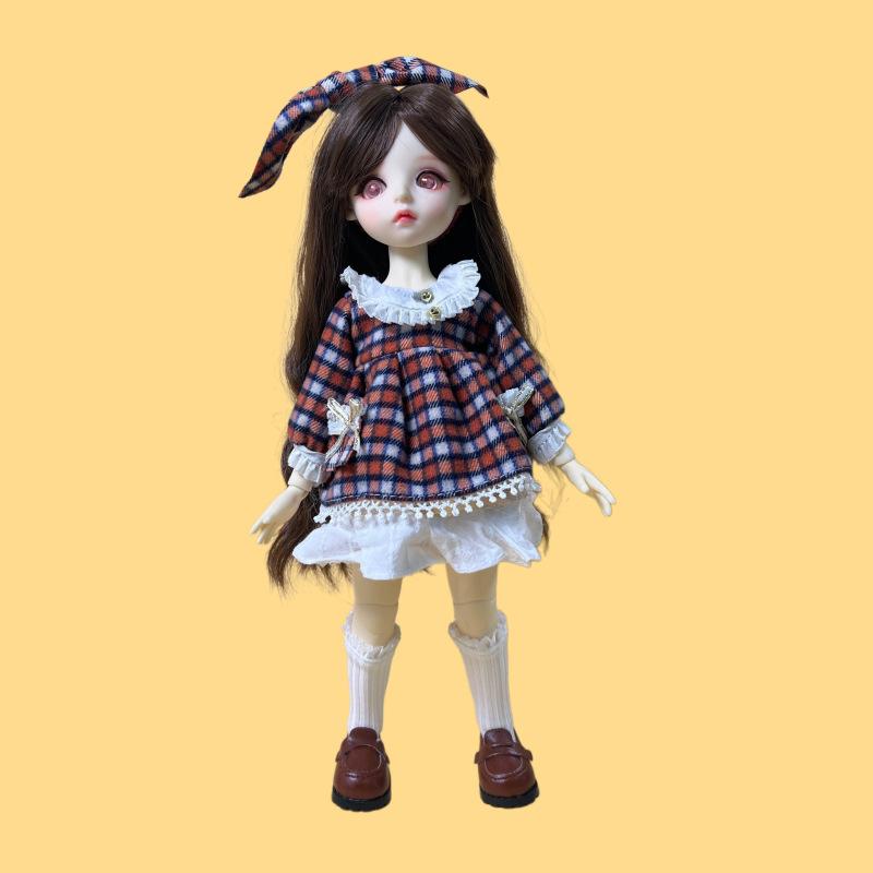 

Bjd 1/6 Doll Dress Up Clothes Blue Dress Fashion 30Cm Doll Clothes Casual Skirt Set Ancient Style Doll Clothes Original Design doll not included